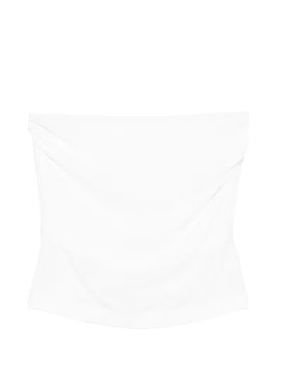 Norma Kamali Strapless Top In White