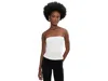 Norma Kamali White Solid Strapless Top In White