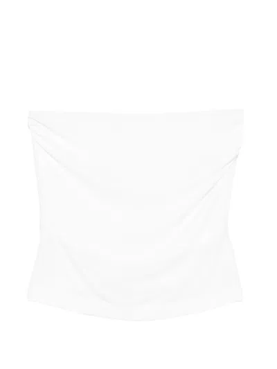 Norma Kamali Strapless Top In White