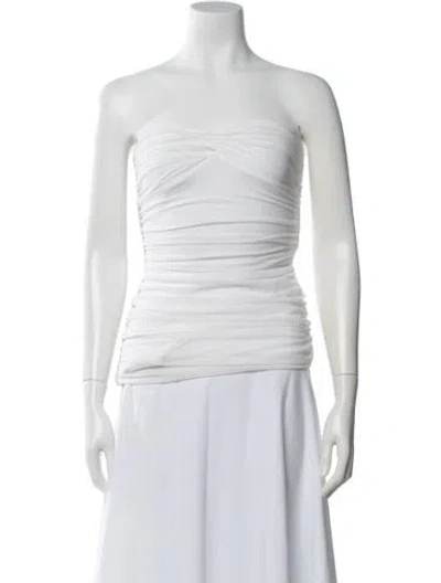 Pre-owned Norma Kamali Strapless Top In White