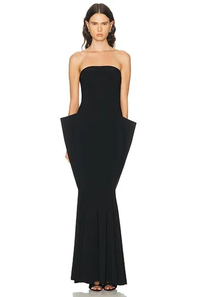 Norma Kamali Strapless Wing Fishtail Gown In Multi