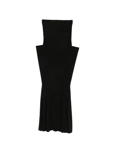 Norma Kamali Strapless Wing-detail Fishtail Gown In Black