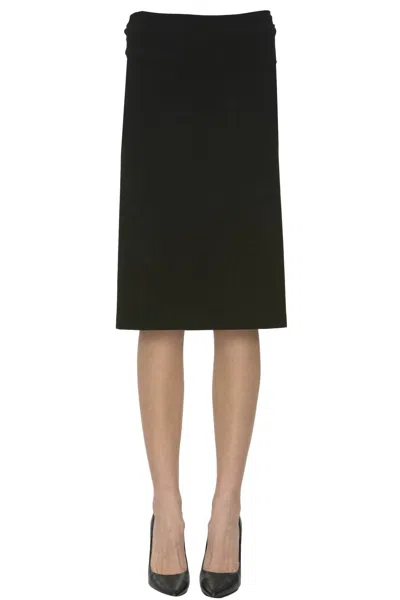 Norma Kamali Stretch Jersey Skirt In Black