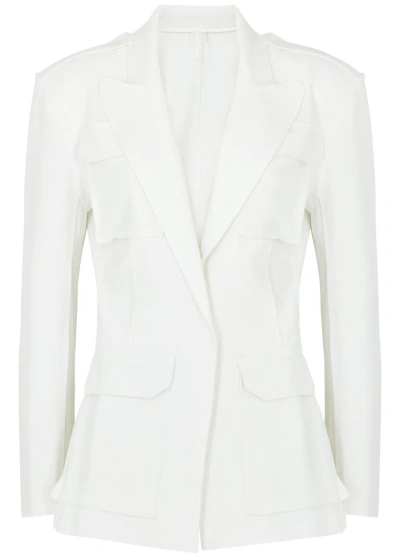 Norma Kamali Stretch-jersey Utility Jacket In White