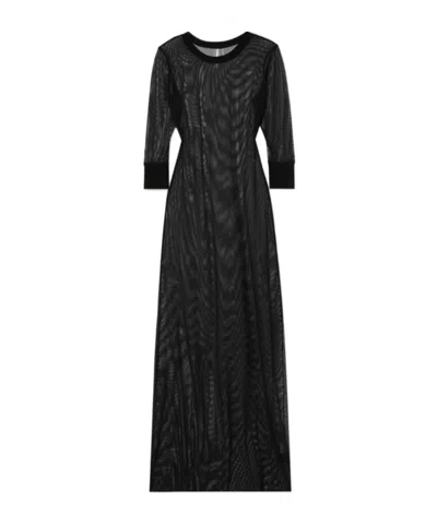 Norma Kamali Stretch-mesh Maxi Dress In Black