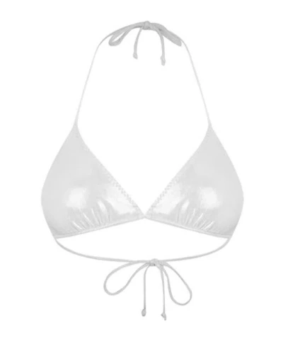 Norma Kamali String Bikini Top In Pearl