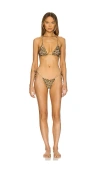 Norma Kamali String Bra And Bottom In Cheetah Patch
