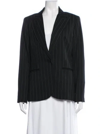 Pre-owned Norma Kamali Striped Blazer In Black