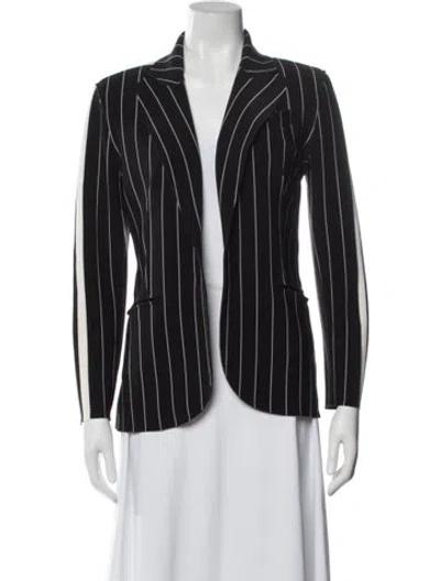 Pre-owned Norma Kamali Striped Blazer In Black