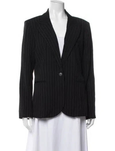 Pre-owned Norma Kamali Striped Blazer In Black
