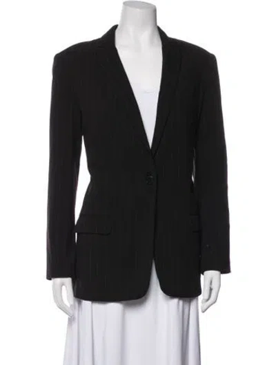 Pre-owned Norma Kamali Striped Blazer In Black