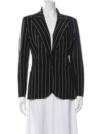 Pre-owned Norma Kamali Striped Blazer In Black