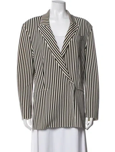 Pre-owned Norma Kamali Striped Blazer In Black/white