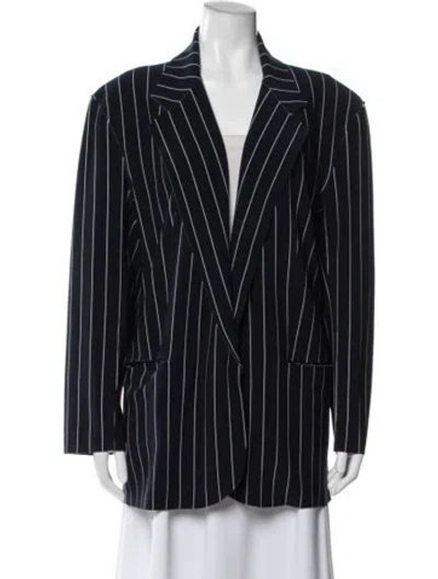Pre-owned Norma Kamali Striped Blazer In Blue