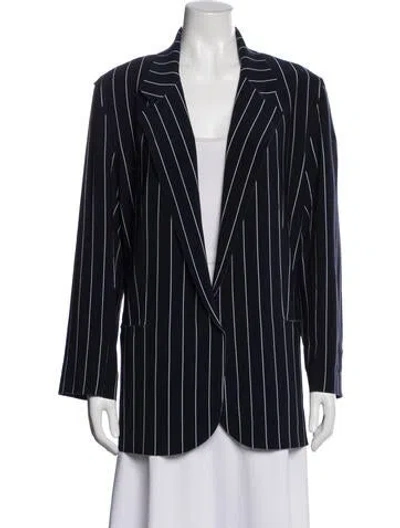 Pre-owned Norma Kamali Striped Blazer In Blue