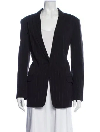 Pre-owned Norma Kamali Striped Blazer In Gray