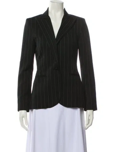 Pre-owned Norma Kamali Striped Blazer In Green