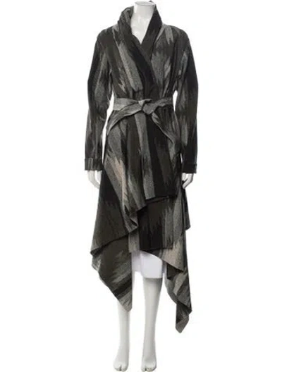 Pre-owned Norma Kamali Striped Coat W/ Tags In Green