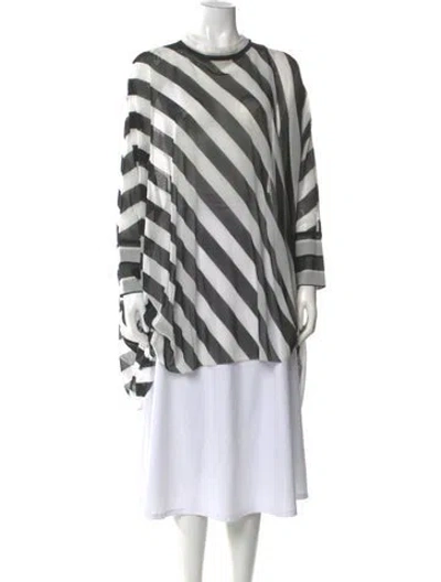 Pre-owned Norma Kamali Striped Crew Neck Sweater In Black