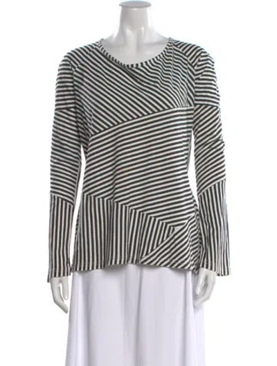 Pre-owned Norma Kamali Striped Crew Neck Top In Multi