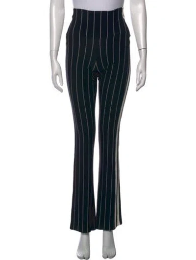 Pre-owned Norma Kamali Striped Flared Pants In Black