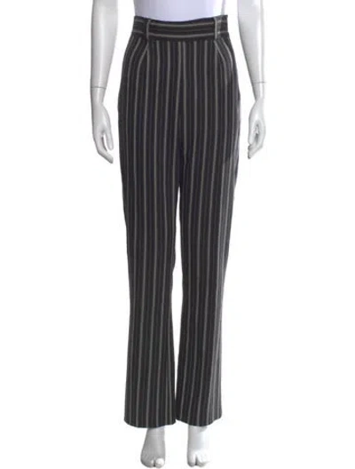 Pre-owned Norma Kamali Striped Flared Pants In Multi