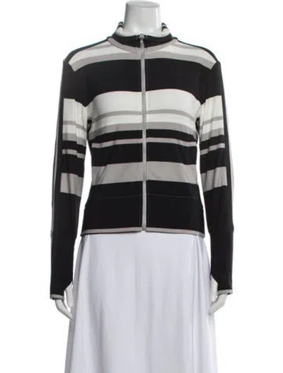 Pre-owned Norma Kamali Striped Jacket In Black