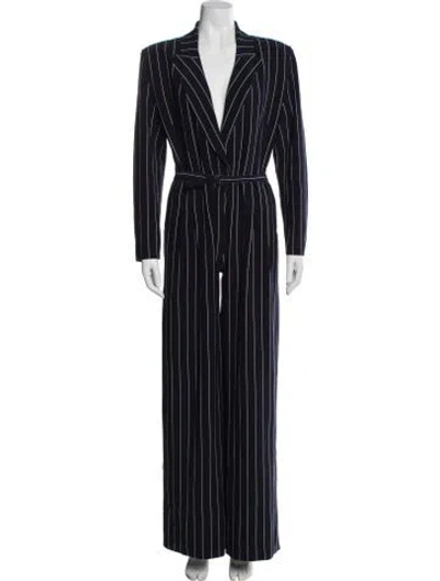 Pre-owned Norma Kamali Striped Jumpsuit In Blue