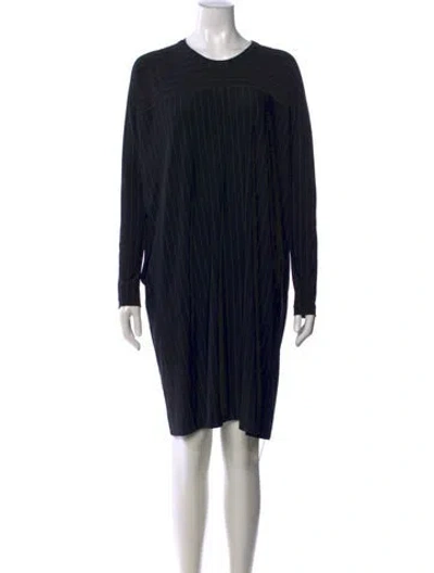 Pre-owned Norma Kamali Striped Knee-length Dress In Black