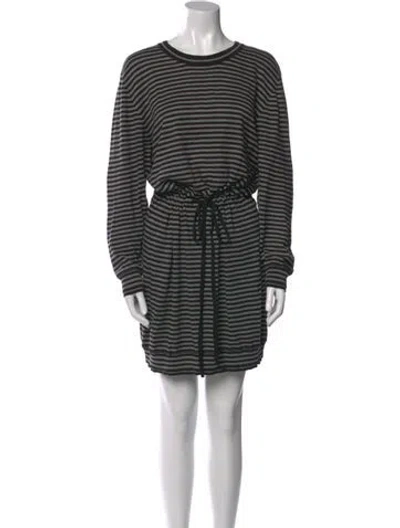 Pre-owned Norma Kamali Striped Knee-length Dress In Neutral