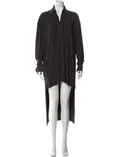Pre-owned Norma Kamali Striped Long Dress In Black