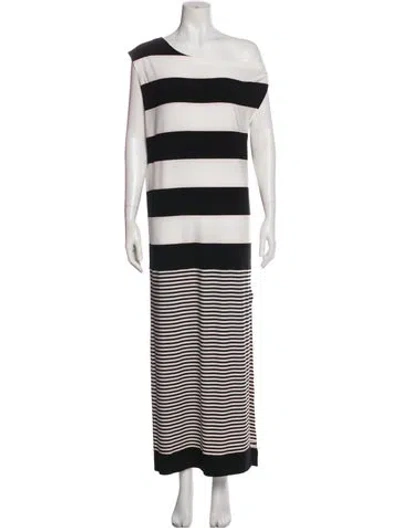 Pre-owned Norma Kamali Striped Long Dress In Multi