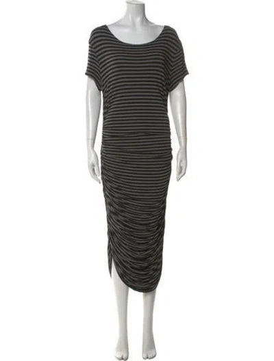 Pre-owned Norma Kamali Striped Long Dress In Multi