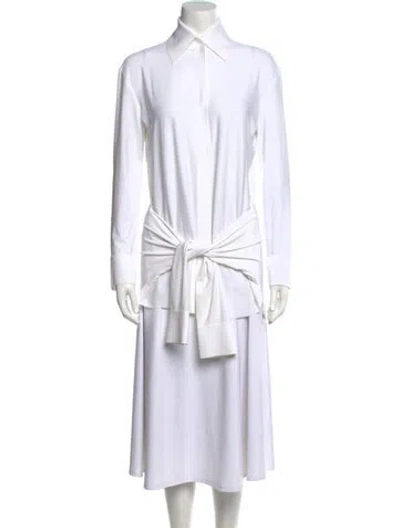 Pre-owned Norma Kamali Striped Long Sleeve Tunic In White