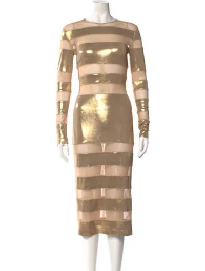 Pre-owned Norma Kamali Striped Midi Length Dress