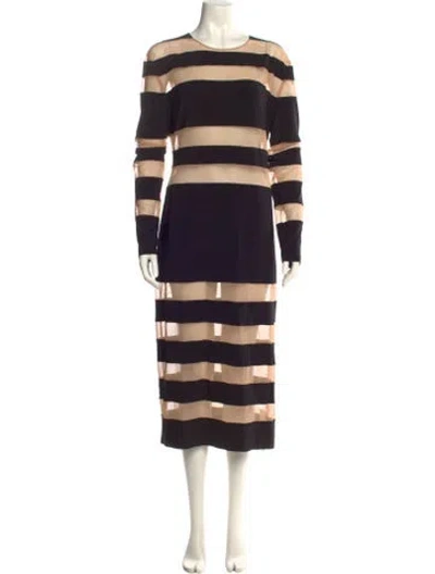 Pre-owned Norma Kamali Striped Midi Length Dress In Multi