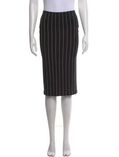 Pre-owned Norma Kamali Striped Midi Length Skirt In Black