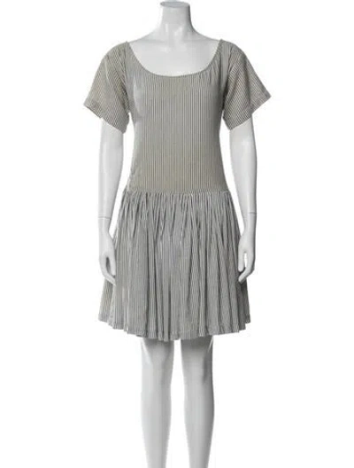 Pre-owned Norma Kamali Striped Mini Dress In Multi