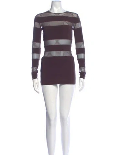 Pre-owned Norma Kamali Striped Mini Dress In Purple