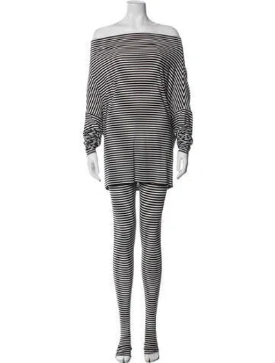 Pre-owned Norma Kamali Striped Pant Set W/ Tags In Multi