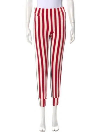 Pre-owned Norma Kamali Striped Skinny Leg Pants In Neutrals