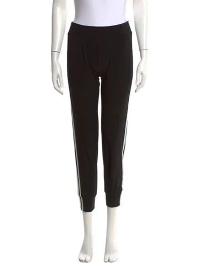 Pre-owned Norma Kamali Striped Straight Leg Pants In Black