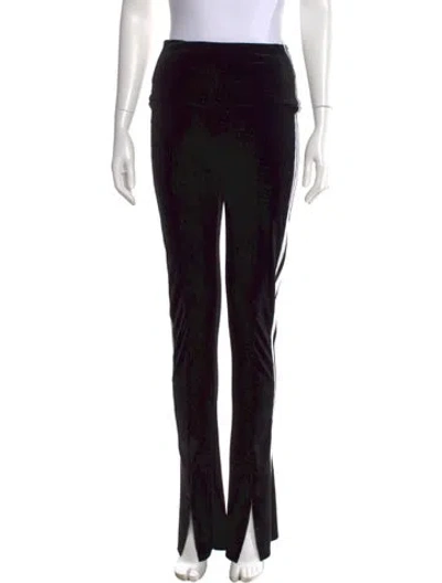 Pre-owned Norma Kamali Striped Wide Leg Pants In Black