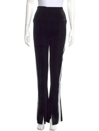 Pre-owned Norma Kamali Striped Wide Leg Pants In Black