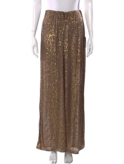 Pre-owned Norma Kamali Striped Wide Leg Pants In Brown