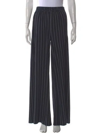Pre-owned Norma Kamali Striped Wide Leg Pants In Gray