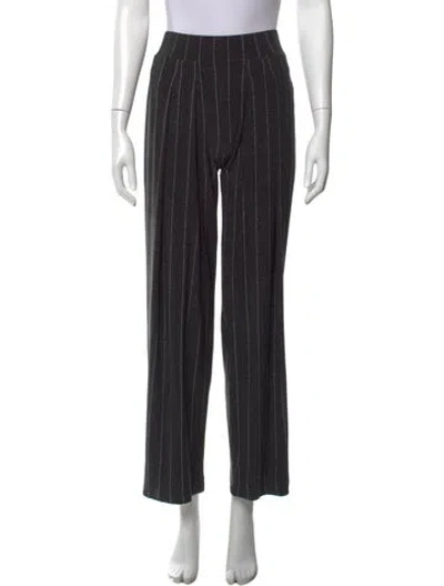 Pre-owned Norma Kamali Striped Wide Leg Pants In Grey