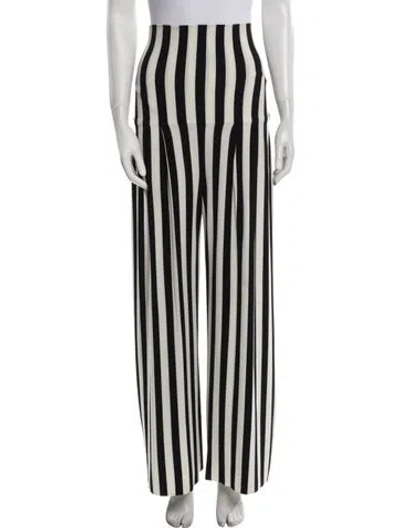 Pre-owned Norma Kamali Striped Wide Leg Pants In Multi