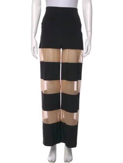 Pre-owned Norma Kamali Striped Wide Leg Pants In Neutral