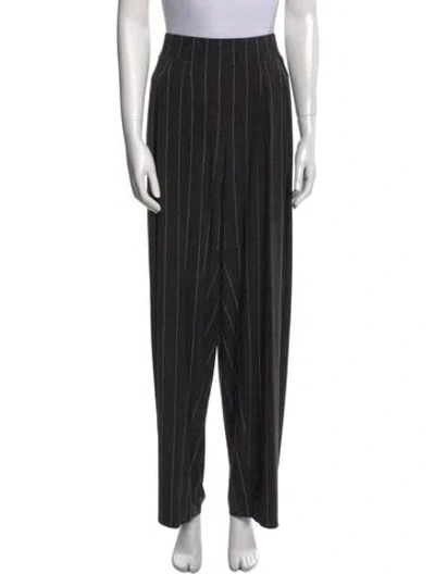 Pre-owned Norma Kamali Striped Wide Leg Pants W/ Tags In Black